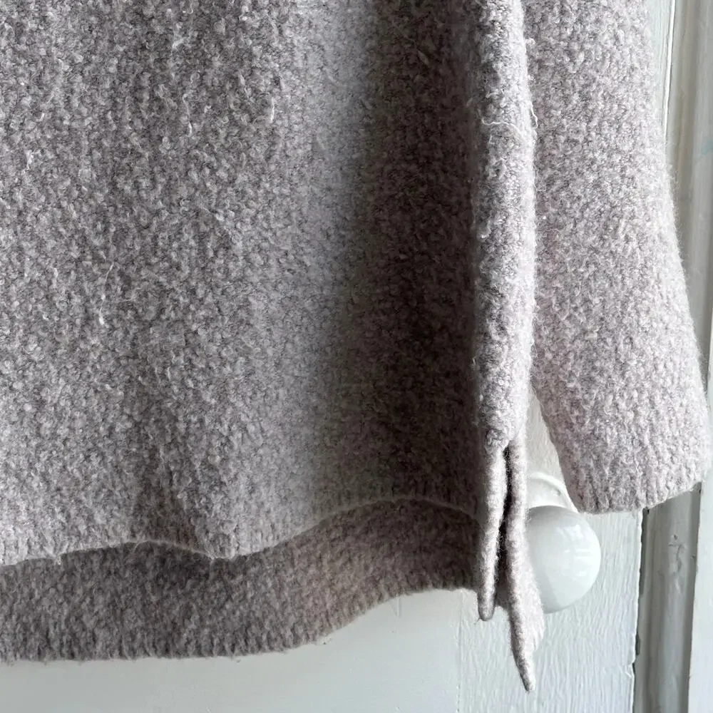 Lands’ End Bouclé Cowl Neck Sweater – Size L – Soft Oatmeal